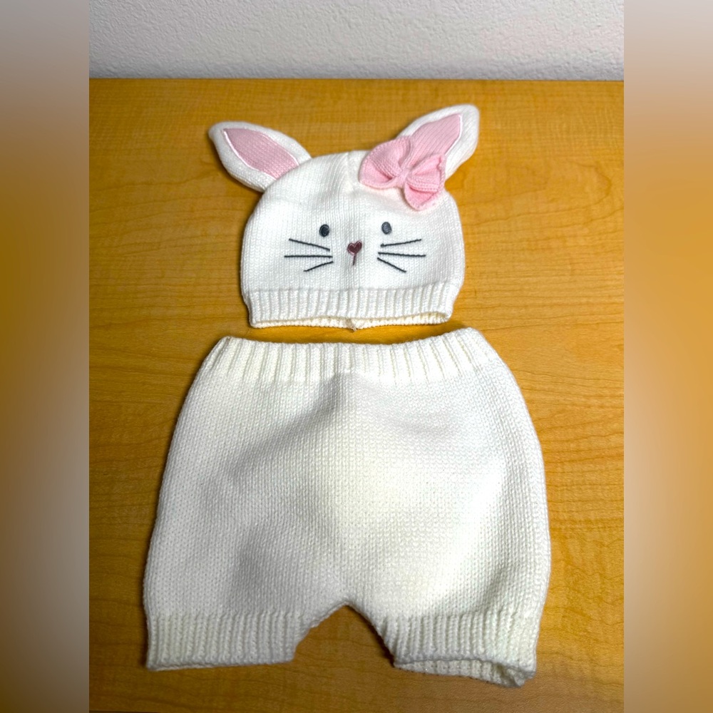 So Dorable Crochet Bunny Outfit 0-6m NWOT